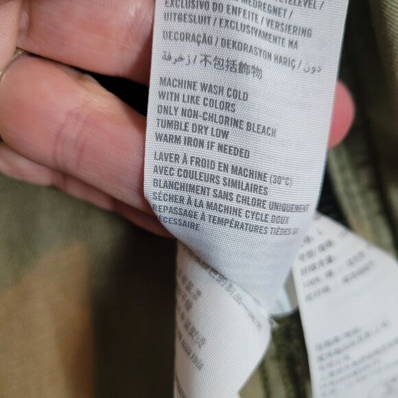 Abercrombie & Fitch Y2K Long Utility Jacket Women's Large Army Green Vintage - Picture 12 of 14